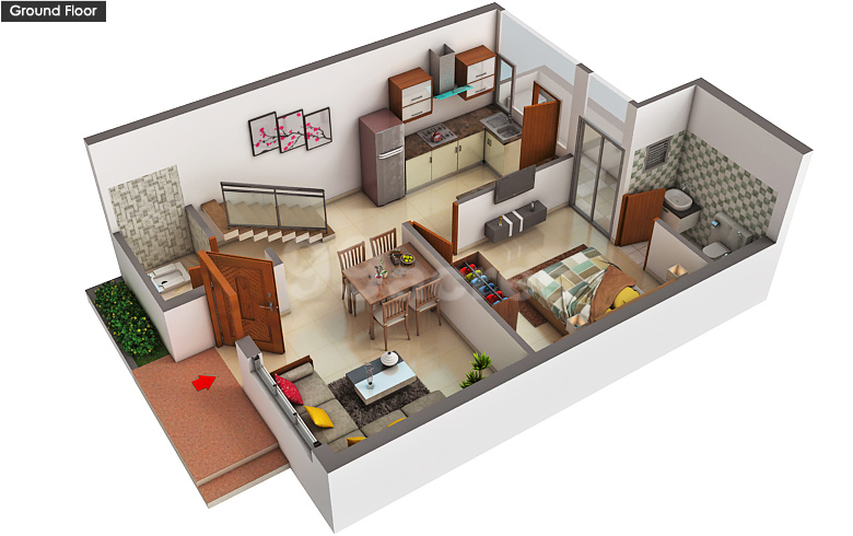 Vraj Gopi Residency - 1350.00 Floor Plan