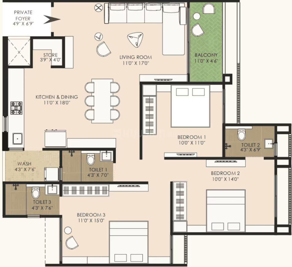 Deshna - 1908.00 Floor Plan