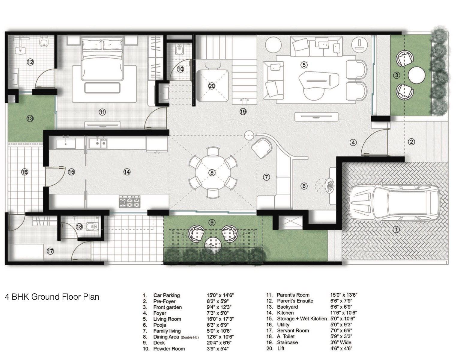 Idlewoods Luxury Villa - 3600.00 Floor Plan