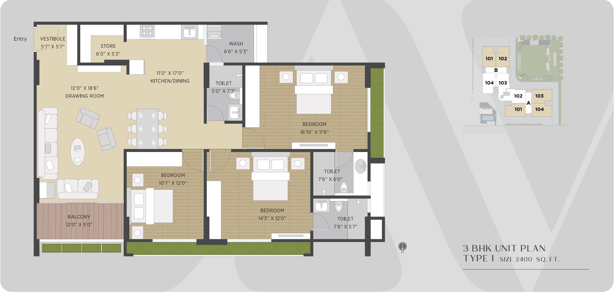Aarohi Avinya - 2400.00 Floor Plan