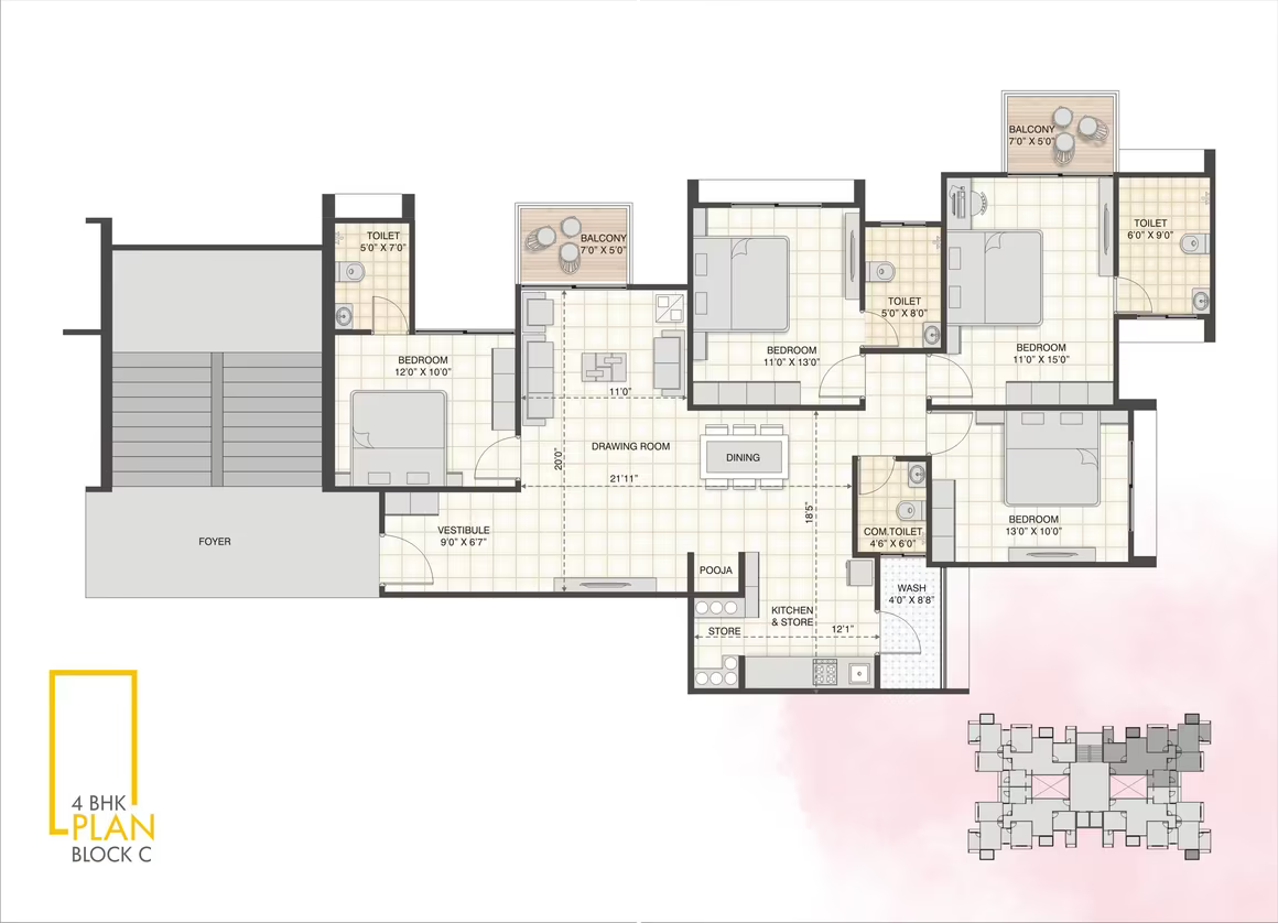 Swagata Agacia - 2565.00 Floor Plan